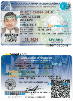 San Salvador license template