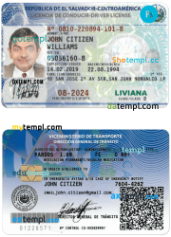 Editable Salvador driver license PSD template download