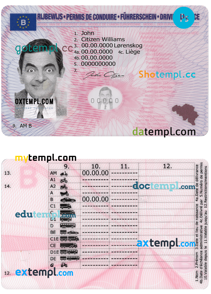 Belgian learner DL mockup