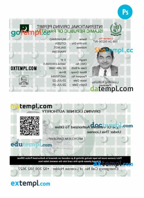 Pakistan International Driving License PSD