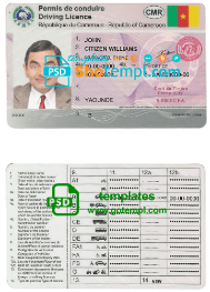 Cameroon driving permit template
