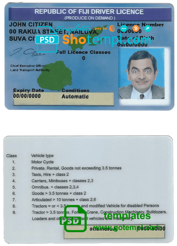 Fijian driver license PSD