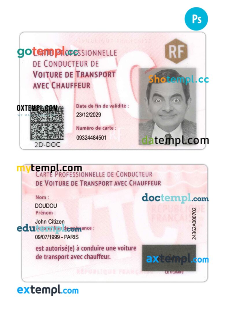 EU driver card mockup