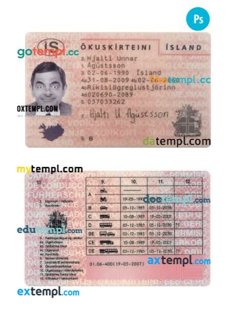 Icelandic driver license PSD