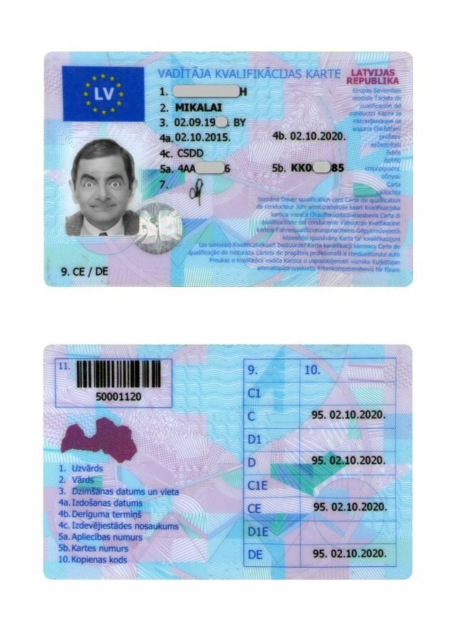 Latvia driving license PSD mokup