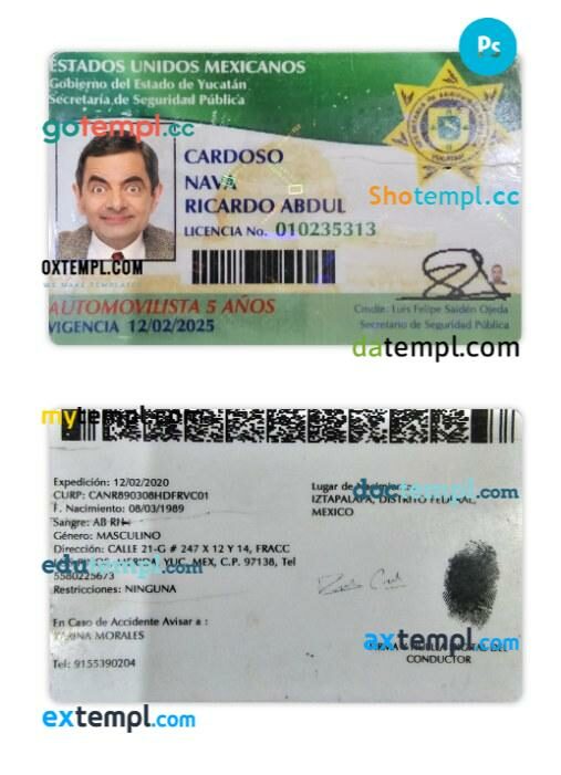 Yucatán driver license PSD
