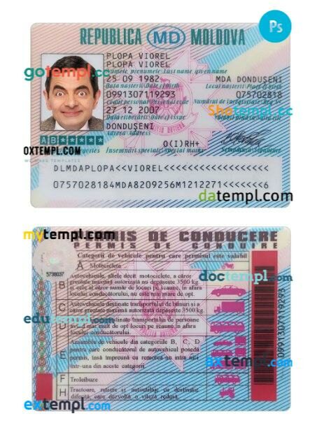 Moldova driver license PSD